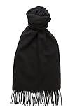 Glen Isla 100% Lambswool Scarf Plain Black - Made In Scotland