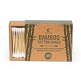 Bamboo Cotton Swabs 200 Count | Biodegradable & Organic Wooden Cotton Buds | Double Tipped Ear Sticks | 100% Eco-Friendly & Natural | Perfect for Ear Wax Removal, Arts & Crafts, Removing Dust & Dirt…