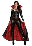 Dreamgirl Adult Vampire Costume for Women, Modern Gothic Female Vampire, Princess of Darkness Halloween Costume - Medium