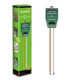 SONKIR Soil pH Meter, MS02 3-in-1 Soil Moisture/Light/pH Tester Gardening Tool Kits for Plant Care, Great for Garden, Lawn, Farm, Indoor & Outdoor Use (Green)