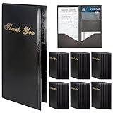 50 Pcs Check Presenters for Restaurants 4 x 8 inch Guest Check Presenters for Restaurant Black Card Bill Holder Receipt Check Holders with Guest Checkbook for Servers Waitress Waiter