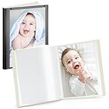 CRANBURY Small Photo Album 4x6 (Black) - 2-Pack 4 x 6 Photo Book Album, Each Shows 48 Pictures, Mini Picture Album Binder with Customizable Album Cover, Baby Photo Albums with 4x6 Photo Sleeves