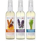 Natural Flower Power Air Freshener Spray | Lemongrass, Lavender, Citrus & Spice | 4 Fl Oz | Pack of 3 | Scented w/ Pure Essential Oils | Plant-Based Odor Eliminator | Room, Linen, or Car Spray