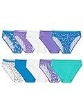 Fruit of the Loom Girls' Big Cotton Bikini Underwear Multipacks, 10 Pack-Fashion Assorted, 8