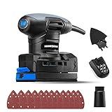 Hammerhead 1.4-Amp Multi-Function Detail Sander with 12pcs Sandpaper, Dust Collection System, and Detail Attachment - HADS014