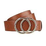 Earnda Women's Leather Belt Fashion Soft Faux Leather Waist Belts For Jeans Dress Brown X-Large