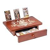 Donmills Altar Table with Drawer and Tarot Card Holder – Compact Wooden Altar for Rituals, Meditation, Practices, Spiritual, Buddhist and Spiritual – Sturdy Craftsmanship, 12" x 8"