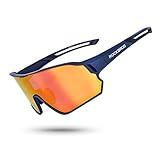 ROCKBROS Polarized Sunglasses UV Protection for Women Men Cycling Sunglasses, Blue