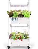 Hydroponics Growing System，Upgrade AOONEG 28 Pods Indoor Herb & Vegetables Garden with LED Grow Light，Hydroponics Growing System Kit，Automatic Timer，Pump System，Adjustable Height(28 Pods-2 Layers)