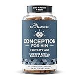 Conception For Him – Fertility Supplements for Men, Male Fertility Booster & Prenatal – Optimal Sperm Count, Motility Strength – Ashwagandha, Folate Folic Acid,Magnesium & Zinc – 60 Veg Soft Capsules