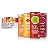 Izze Sparkling Juice, 4 Flavor Sunset Variety Pack, 8.4 Fl Oz (Pack of 24)