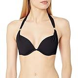 Smart & Sexy womens Swim Secret Mega Push-up Halter Bikini Top, Black Hue, 32A US