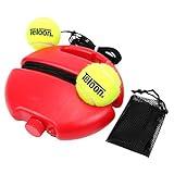 Teloon Solo Tennis Trainer Rebound Ball with String for Self Tennis Practice Training Tool for Adults or Kids Beginners with 2 String Balls Elastic and a Portable Mesh Bag