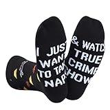 True Crime Lover Gift Crime Junkie Gift I Just Want To Take Naps & Watch True Crime Shows Socks for Murder Mystery Show Fans (Naps & Crime Show)