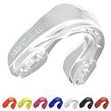 SAFEJAWZ Mouthguard Slim Fit, Adults and Junior Mouth Guard with Case for Boxing, Basketball, Lacrosse, Football, MMA, Martial Arts, Hockey and All Contact Sports (Clear)