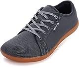 WHITIN Women's Barefoot Shoes Fashion Sneakers Minimalist Wide Width Toe Box Zero Drop Size 7.5 Athletic W81 Running Sport Tennis Walking Grey 38