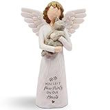 BORLESTA Cat Memorial Gifts for Loss of Cat, Pet Cat Remembrance Gifts, Cat Loss Sympathy Gift, Cat Mom Gifts for Cat Lovers, Cat Statue, Hand-Painted Figurines Angel Cat