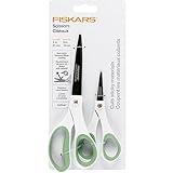 Fiskars All Purpose Scissors (2-Pack) - High Performance and Designed for Comfort and Cutting Sticky Materials - Sharp to Cut, But Soft to Hold - Perfect for Everyday, the Office, and Arts & Crafts