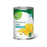 Amazon Fresh, Canned Whole Kernel Corn No Salt Added, 15.25 Oz