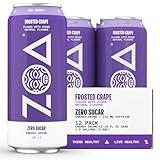 ZOA Zero Sugar Energy Drinks, Frosted Grape - Sugar Free with Electrolytes, Healthy Vitamin C, Amino Acids, Essential B-Vitamins, and Caffeine from Green Tea - 16 Fl Oz (12-Pack)