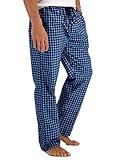 Hanes Men's Woven Pajama Pant Navy Plaid, X-Large