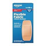 Amazon Basic Care Flexible Fabric Adhesive Bandages, XL (2 in x 4 in), Protection for All Skin Types, Flexible Stretch That Conform to Wounds, 10 Count