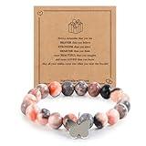 Bracelets for Girls, Natural Stone Girls Bracelets with blessing message card, Perfect Christmas Birthday Gifts for Daughter, Granddaughter, Niece, Daughter-in-Law（7+ years old）