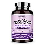 ZEBORA Probiotics for Women Digestive Health with Enzymes & Prebiotics 100 Billion CFUs| Vaginal Probiotics with D Mannose & Cranberry | Urinary Tract Health | Immune Support, 90 Capsules