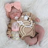 KSBD Lifelike Reborn Baby Dolls-20 inch Sleeping Realistic Newborn Baby Dolls, Soft Cloth Body with Feeding Toy for Kids Age 3 +