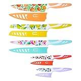 Knife Set, 10-piece Stainless Steel Kitchen Knife Set Nonstick Coated with 5 Blade Guard, Multicolored Fruit Knives, Pioneer Woman Knife Set