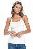 Natural Uniforms Women's Basic Camisole with Adjustable Spaghetti Strap Tank Top (White, Medium)