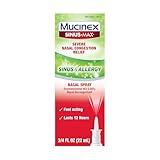 Mucinex Sinus-Max Oxymetazoline Nasal Spray Decongestant,12 Hour Over-The-Counter Medication Nose Spray for Sinus Relief, Nasal Decongestants For Adults, Allergy Congestion Relief, 0.75 Fl Oz