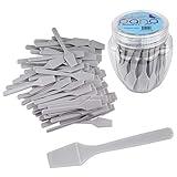 PANA 100pcs Brand Cosmetic Make Up Disposable Plastic 2.5" Spatulas Skin Care Facial Cream Mask Spatula (100 Pieces in a Container) (GRAY)