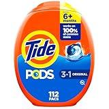 Tide PODS Laundry Detergent Pacs, Original Scent, 112 Count, Powerful 3-in-1 Clean in one Step, HE Compatible