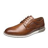 Bruno Marc Men's Plain Toe Casual Oxford Shoes Business Formal Derby Dress Sneakers Brown, Size 11, SBOX223M