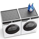 2PCs Washer and Dryer Covers for the Top, 25.6''x 23.6'' or 23.6"x19.7" Silicone Waterproof and Non-slip Washer Dryer Top Protector for Laundry Kitchen Home (2 Pcs 25.6''x 23.6'', Dark Gray)