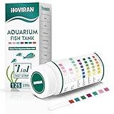 7 in 1 Aquarium Test Strips, 125 Count Fish Tank Test Strips for Freshwater Saltwater Pond, Water Testing Kit Aquarium for Chlorine, Total Hardness, Carbonate, Alkalinity, Nitrate, Nitrite and pH