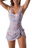 Eomenie One Piece Swimdress Swimsuits for Women Tummy Control Swim Dresses Skirt Bathing Suit