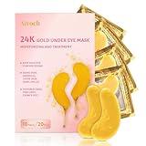 Aivoch 10Pairs 20Pcs 24K Gold Under Eye Patches, Collagen Eye Masks for Dark Circles and Puffiness, Reduce Wrinkles and Puffy Eyes, Refresh Your Skin, Women Skincare Eye Treatment Products