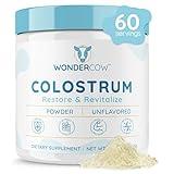 WONDERCOW Colostrum Supplement Powder for Gut Health, Immune Support, Muscle Recovery & Wellness | Natural IgG Pure Whole Bovine Colostrum Superfood, Unflavored, 60 Servings