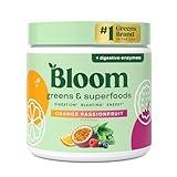 Bloom Nutrition Superfood Greens Powder, Digestive Enzymes with Probiotics and Prebiotics, Gut Health, Bloating Relief for Women, Chlorella, Juice Mix w/Beet Root Powder, 30 SVG, Orange Passionfruit