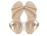 Greatonu Women's Flat Sandals Summer Braided Slip On Gladiator Sandals Open Toe Strappy Slingback Shoes Beige Size 9