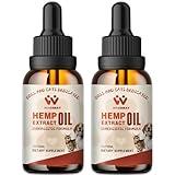 （2-Pack） Hemp Oil for Dogs Cats - Calming Drops Dog Relaxants - Help Pets Anxiety Stress Hip & Joint Pain Arthritis Sеizures Rеlief - Skin Нiр Jоint Hеalth - Organic Pet Hemp Oil Drops