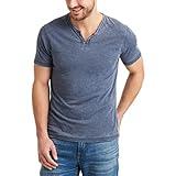 Lucky Brand mens Venice Burnout Notch Neck Tee T Shirt, American Navy, X-Large US