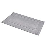 Amazon Basics Banded Bathroom Bath Rug Mat, Powder Gray, 31 inches L x 20 inches W