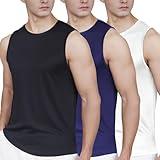 Pilamor Mens Tank Tops 3 Pack,Sleeveless Muscle T Shirts for Men's Fitness,Quick Dry Gym Tank Top for Men