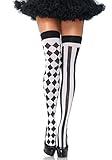 Leg Avenue womens Harlequin Thigh Highs Hosiery, Black/White, One Size US