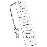 Enbloceclat Daughter Gift from Mom Inspirational Back to School Off to College Bookmark Gift for Teen Girls Kids Christmas Birthday Keepsake for Women Step Daughter Graduation Gift for Her Book Lover