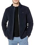 Tommy Hilfiger mens Classic Zip Front Polar Fleece Jacket, Navy, Large US