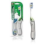 GUM Folding Travel Toothbrush, Compact Head + Tongue Cleaner, Soft Bristled Travel Toothbrushes for Adults, 2ct